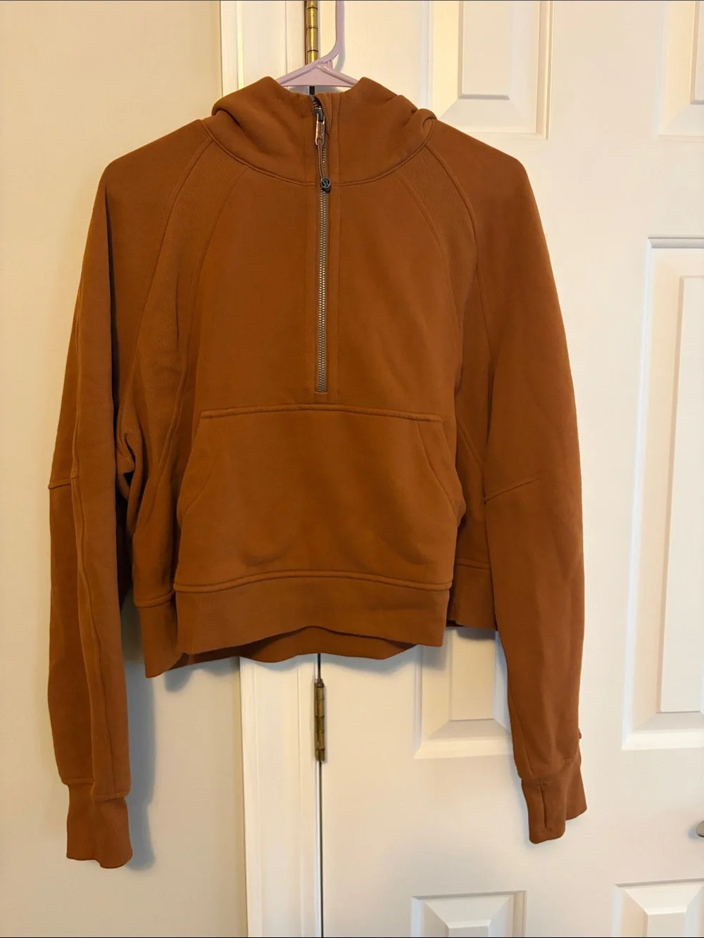 Lululemon Rust Half-Zip Scuba Hoodie